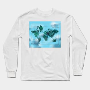 world map leaves Long Sleeve T-Shirt